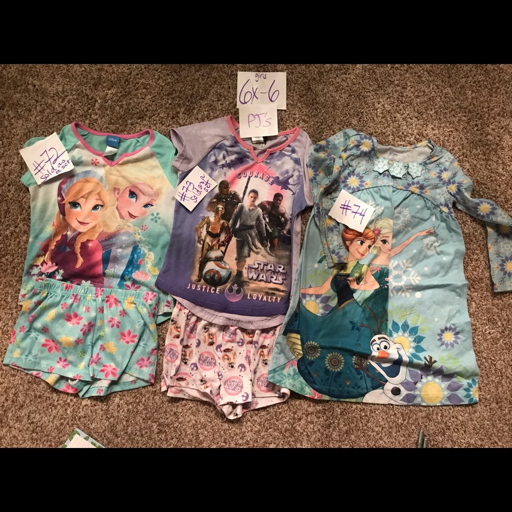 3 sets of girls pjs